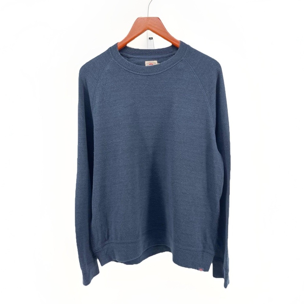 Faherty Crewneck Sweatshirt Men L Blue Organic Cotton Blend Casual Pullover